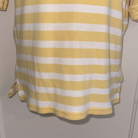Ralph Lauren Yellow & White Horizontal Striped Cuffed
Short Sleeve Knit Top - Picture 3 of 8
